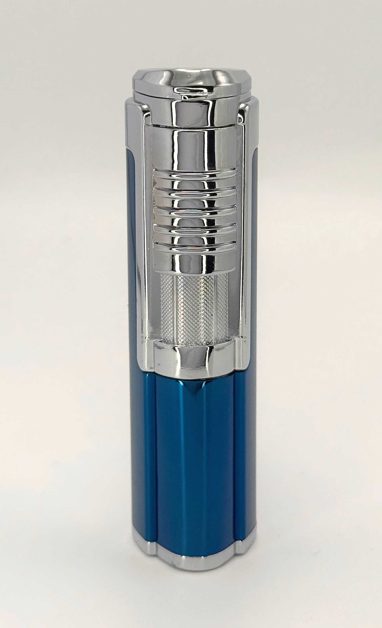 Accendino Lubinski Rocket Jet Flame blu metallizzato