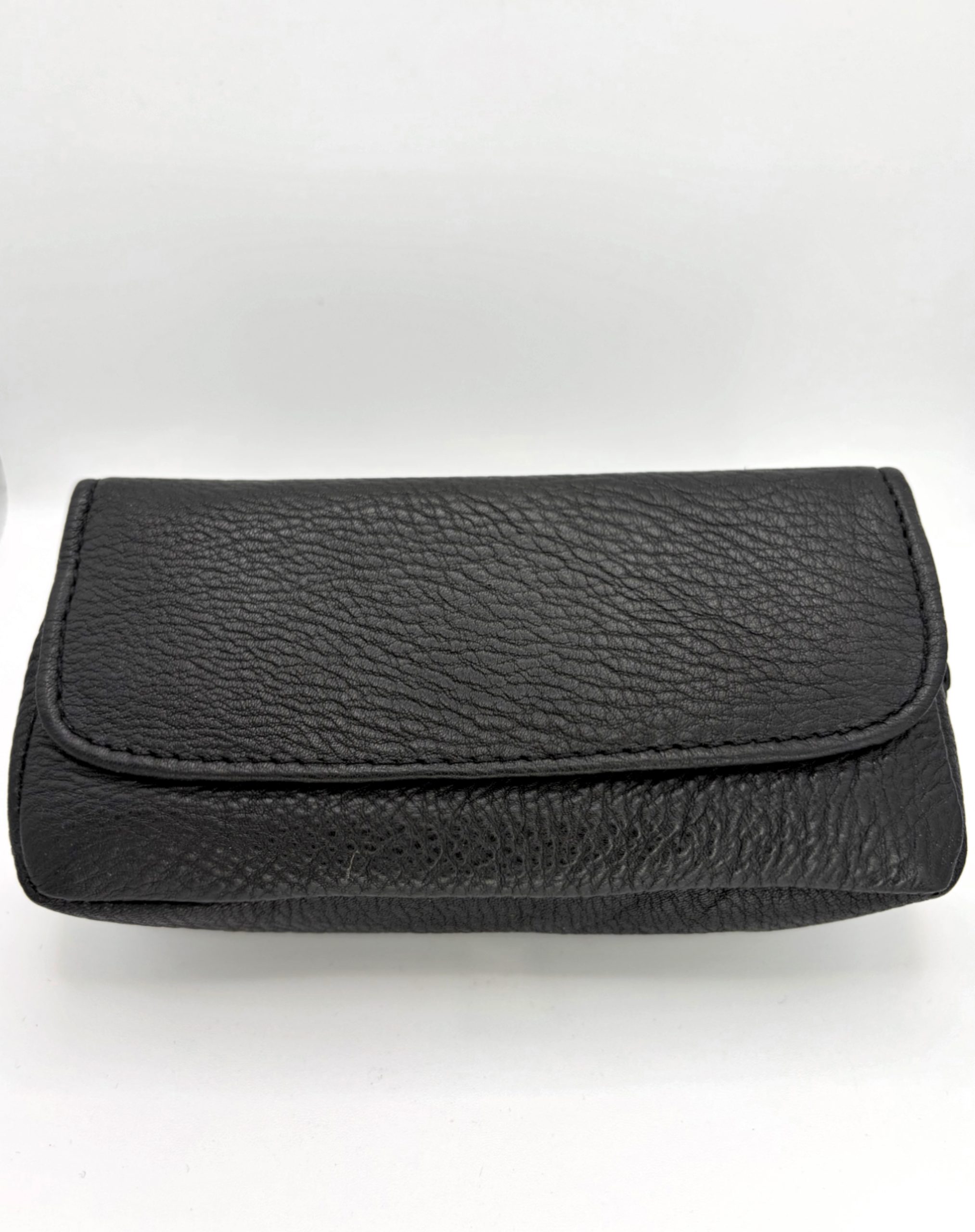 Borsa Porta 1 Pipa e Accessori Pelle di bufalo Nera