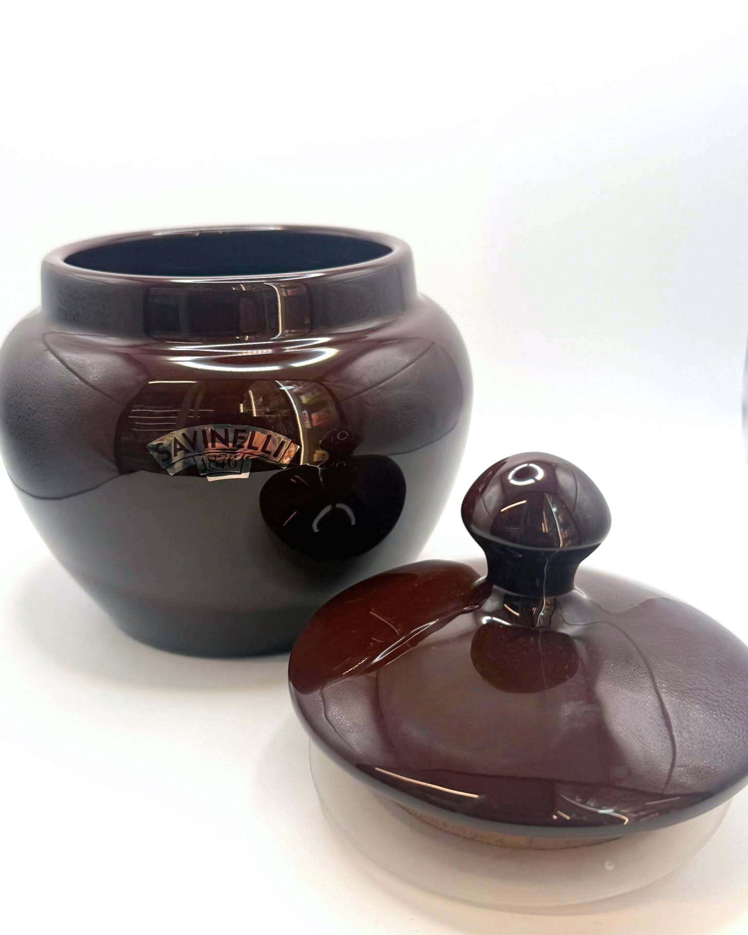 Giara portatabacco in ceramica Savinelli