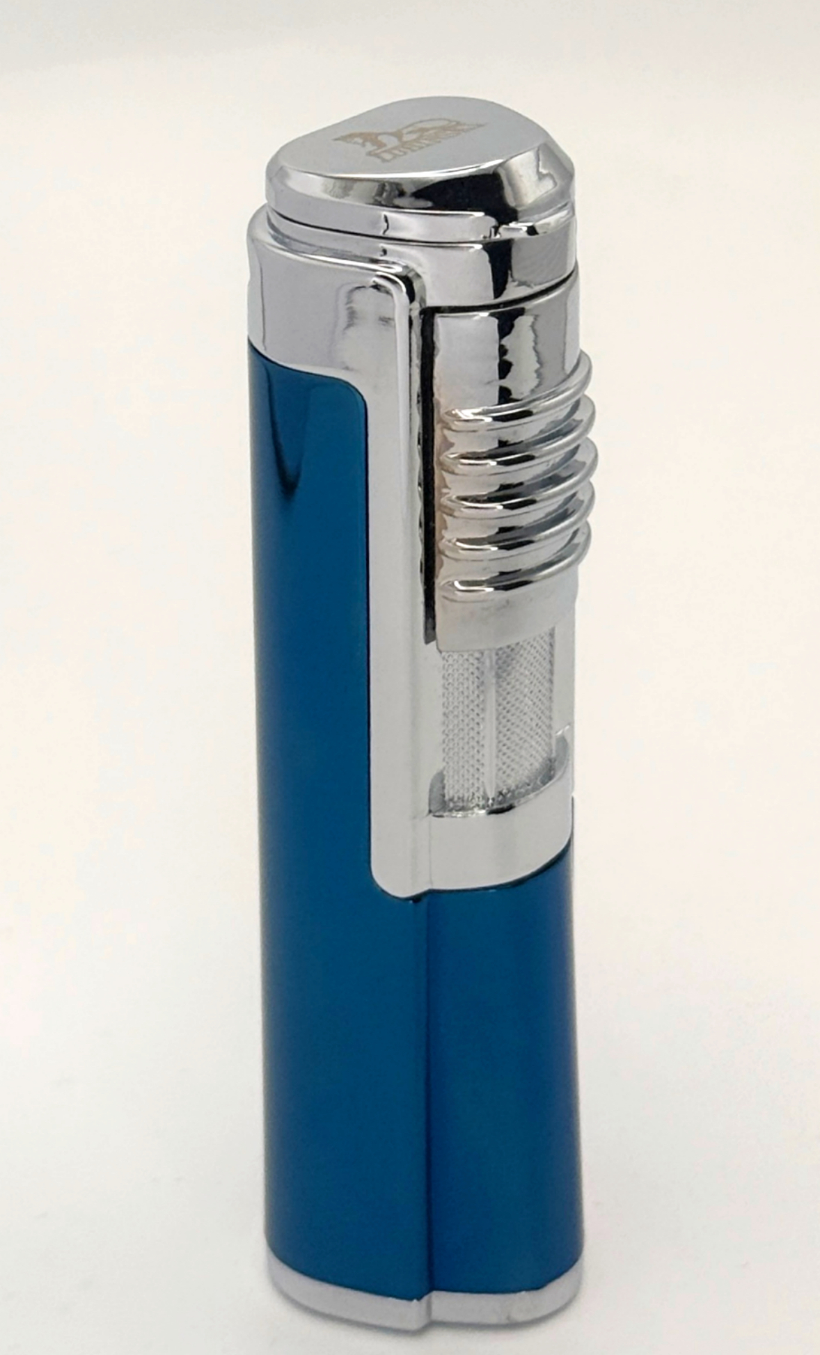 Accendino Lubinski Rocket Jet Flame blu metallizzato