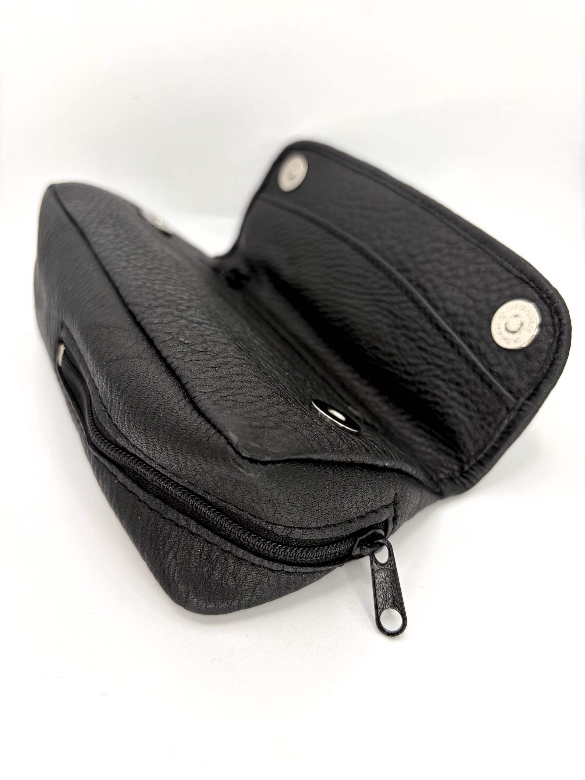 Borsa Porta 1 Pipa e Accessori Pelle di bufalo Nera