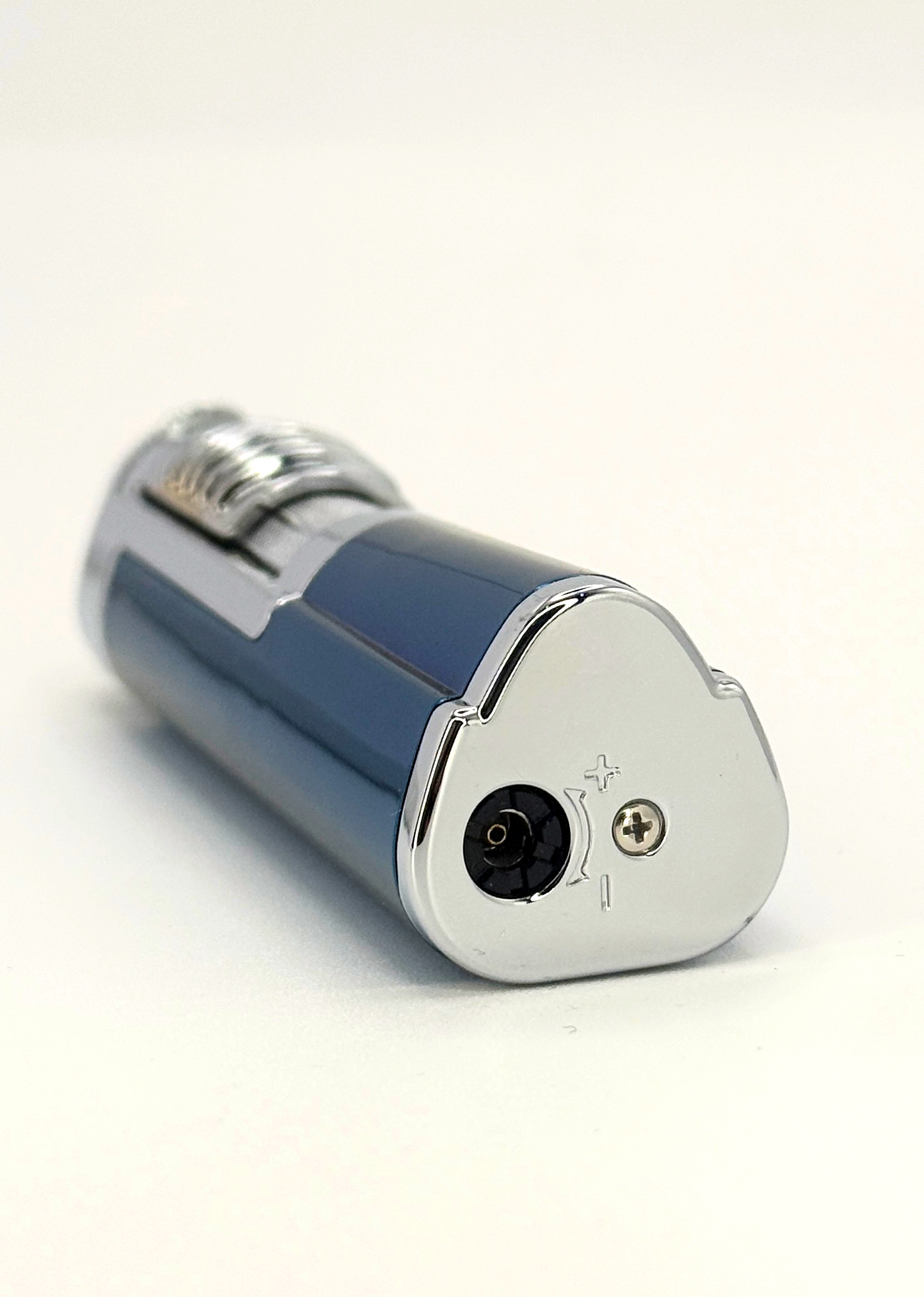 Accendino Lubinski Rocket Jet Flame blu metallizzato